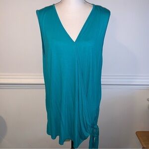 Discount Divas Faux Wrap Top, Teal, sz 2XL